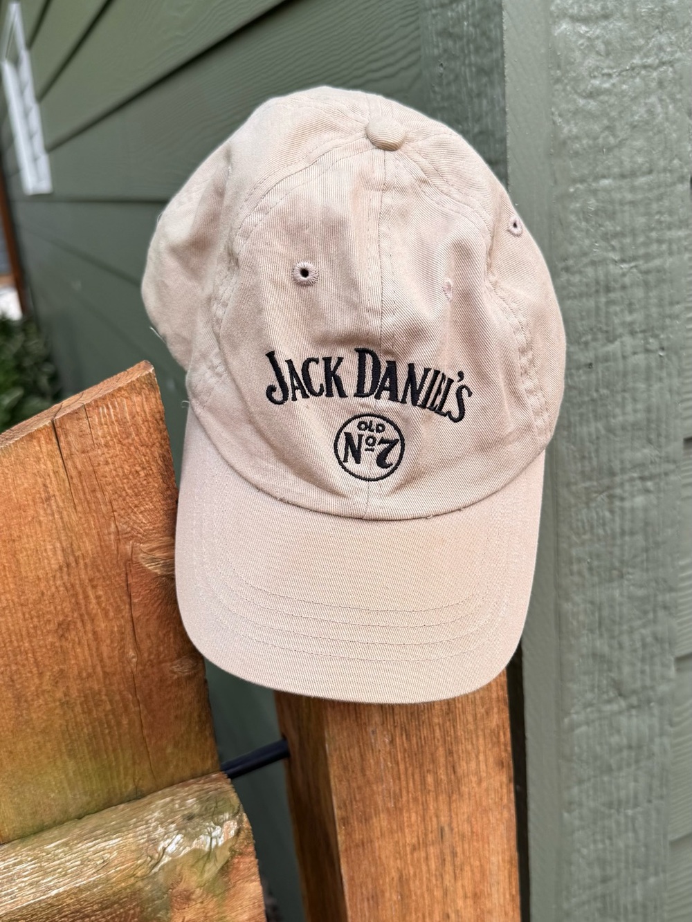 Jack Daniels Beige Baseball Hat with Black Logo